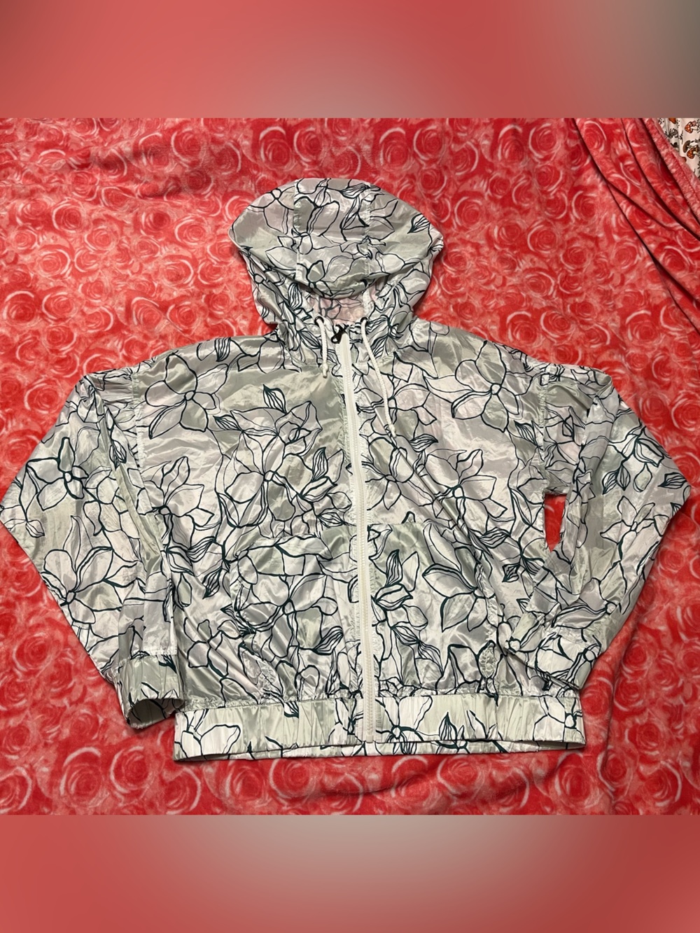 JoyLab Floral Hooded Windbreaker Jacket